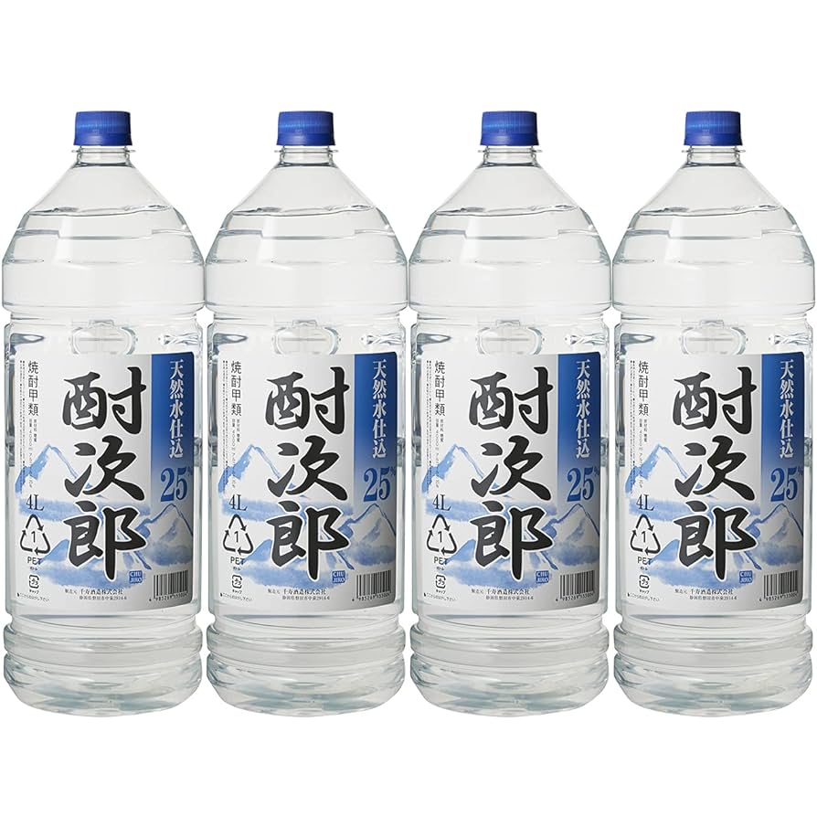 Amazon.co.jp: 焼酎 甲類 酎次郎 25度 4L×4本 ケース販売 ペット